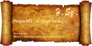 Hegedűs Szorina névjegykártya