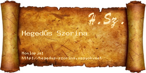 Hegedűs Szorina névjegykártya