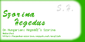szorina hegedus business card